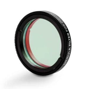 Telescope nebula filter with labeled rim.