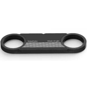 Dual phone lens adapter, telephoto and wide-angle.